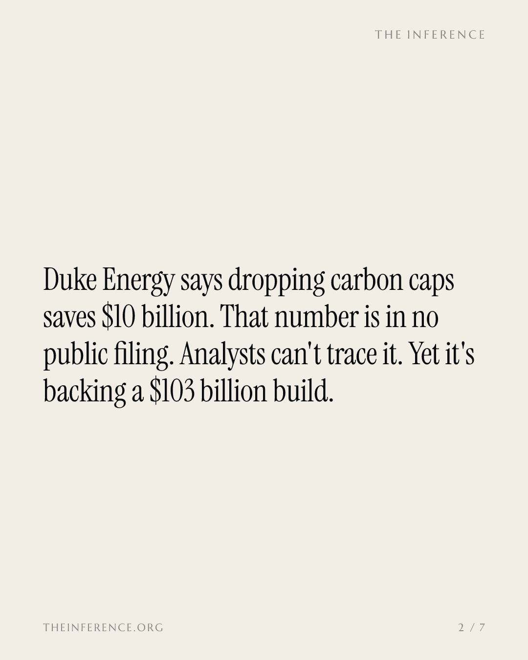 Duke Energy says dropping carbon limits saves $10 billion, but the number appears in no regulatory filing — slide 1