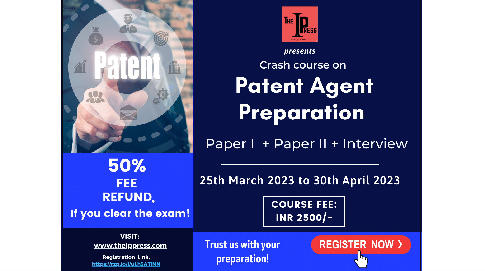 Crash Course on Patent Agent Examination 2023 (25th March 2023 to 30th