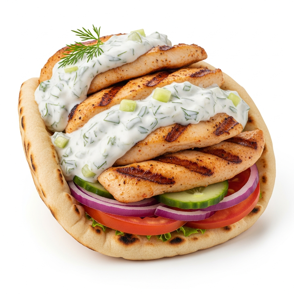 Greek Chicken Gyros with Protein Tzatziki