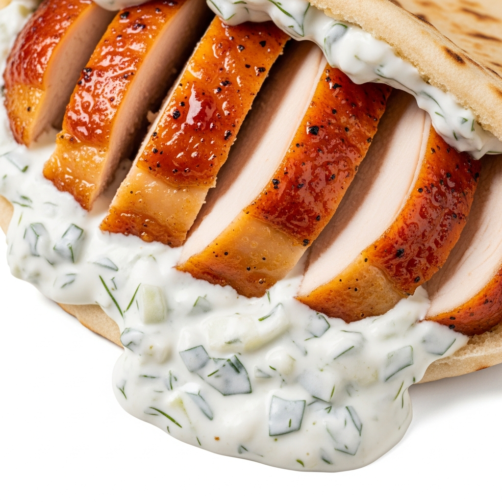 Rotisserie-Style Chicken Gyros with Homemade Tzatziki