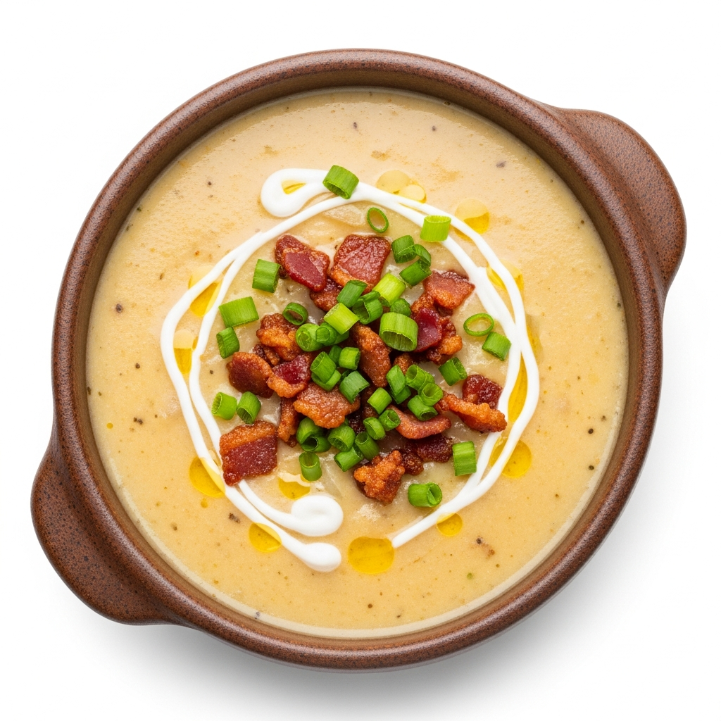 Loaded Baked Potato Soup with Crispy Skin Dippers