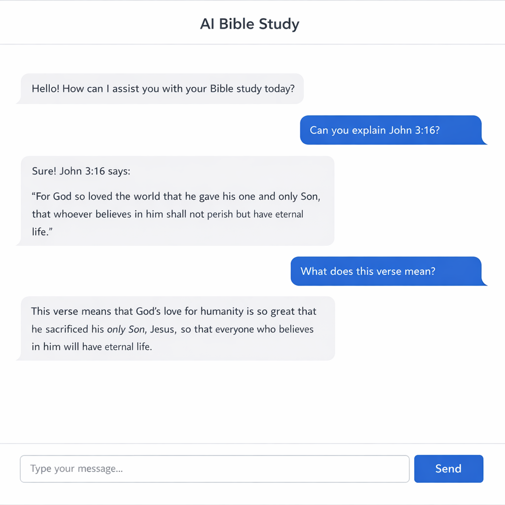 AI Chat interface for Bible study