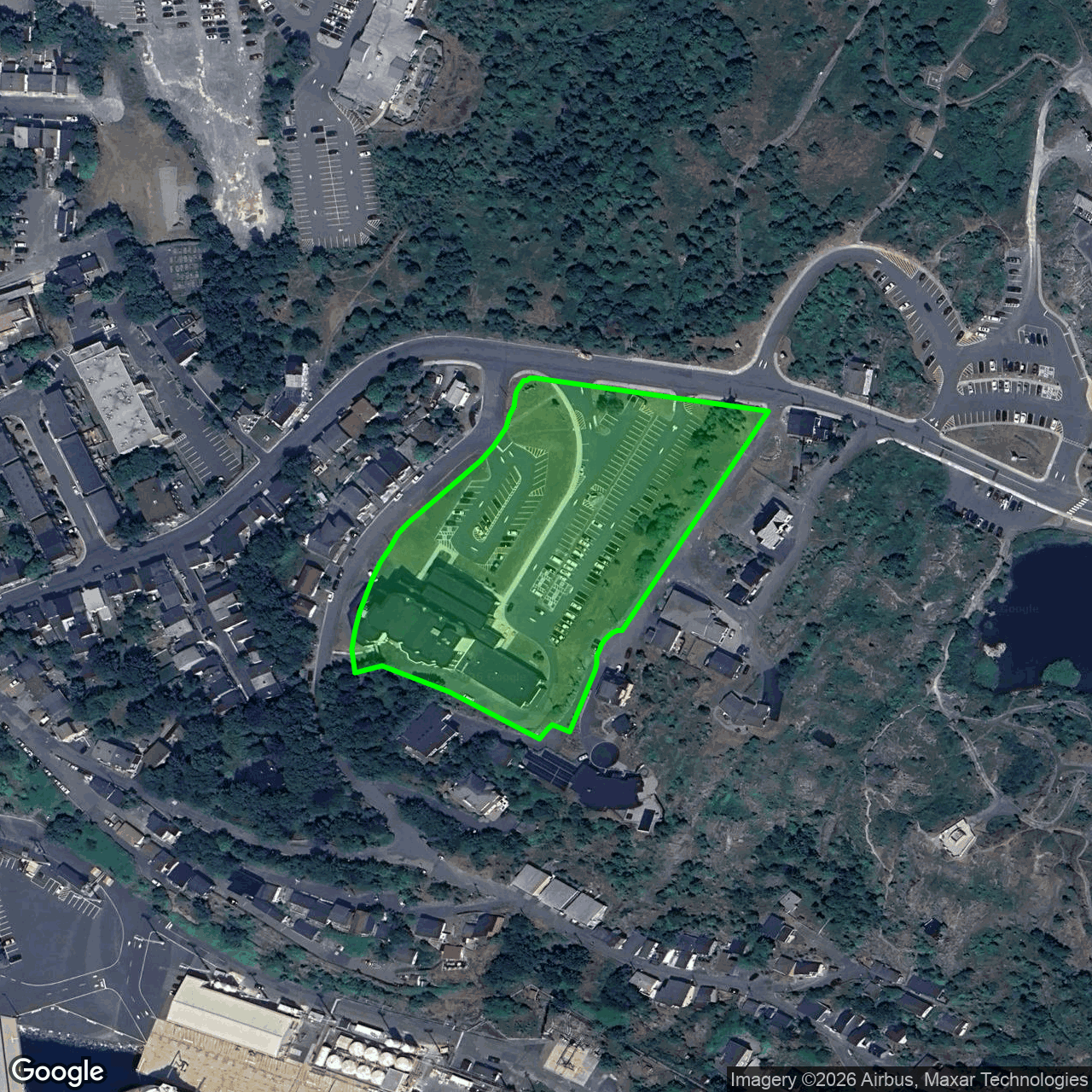 Example real estate visual showing property and nearby amenities