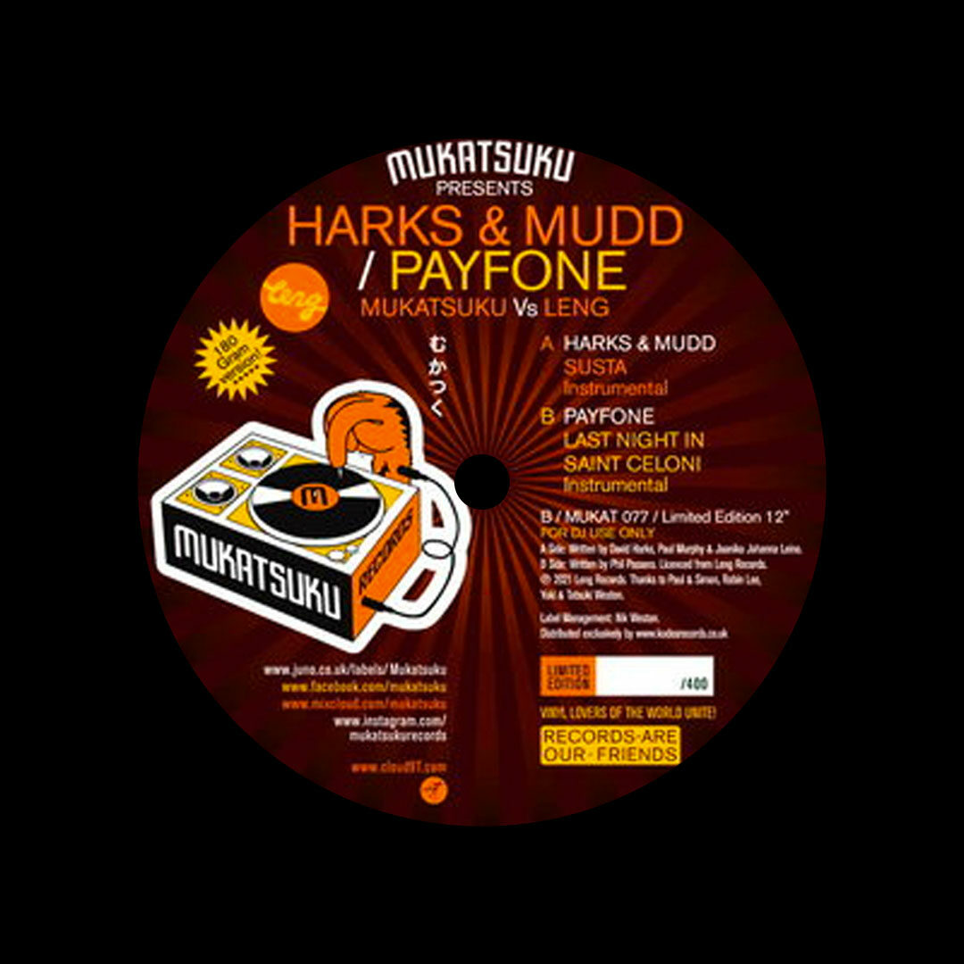 Harks & Mudd, Payfone The Balearic Edition Mukatsuku Records 7" Vinyl