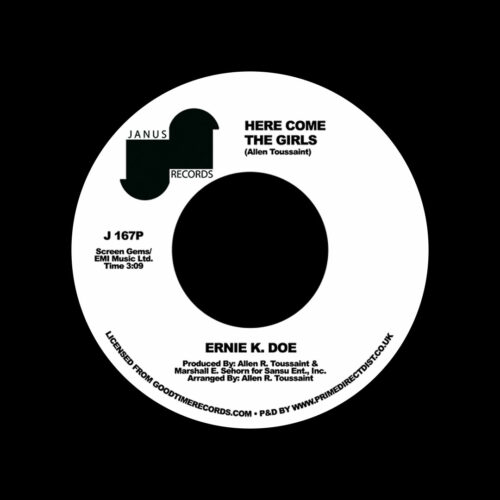 Ernie K. Doe Here Come The Girls / Back Street Lover Janus Records 7", Reissue Vinyl