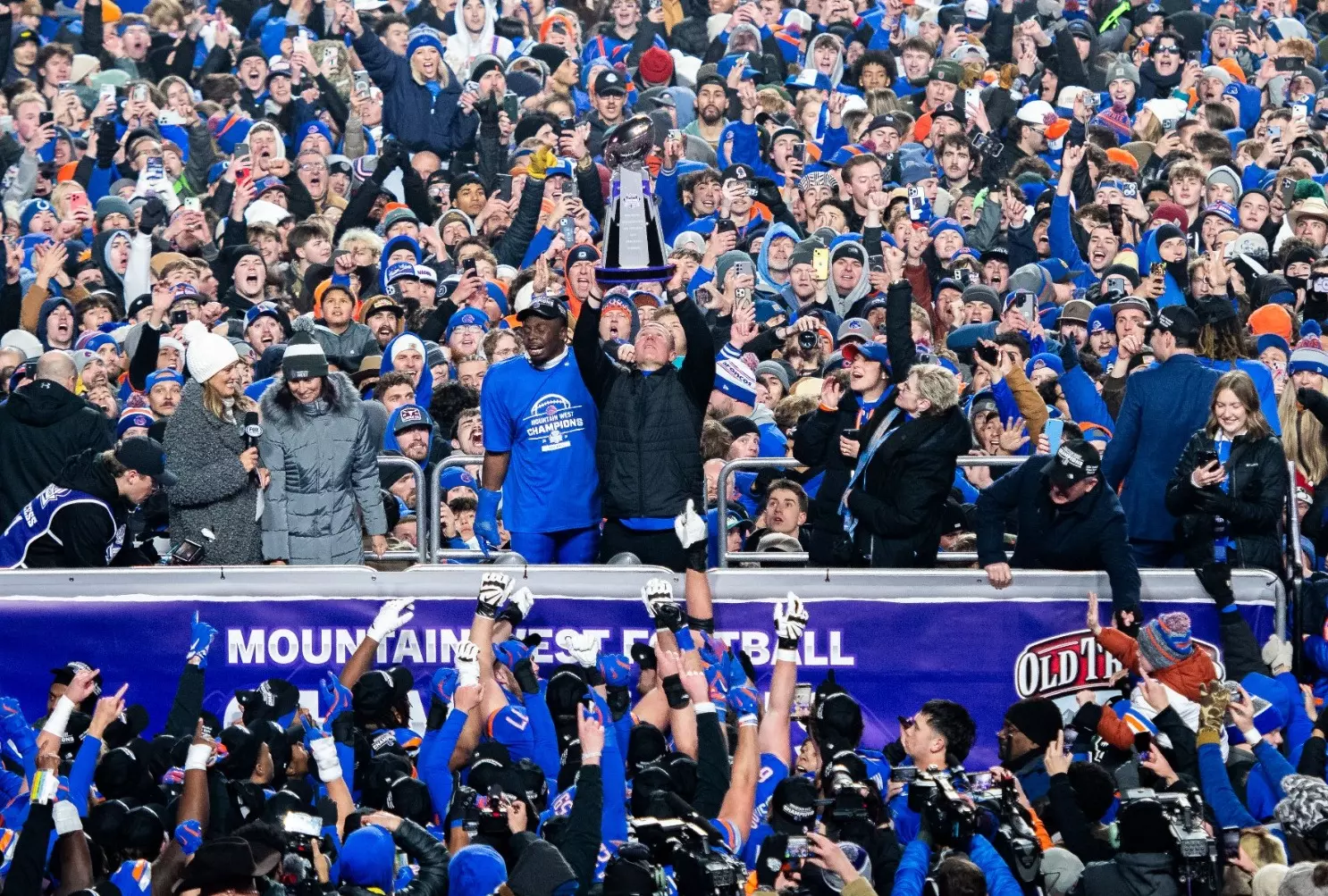 Boise State trophy hoist