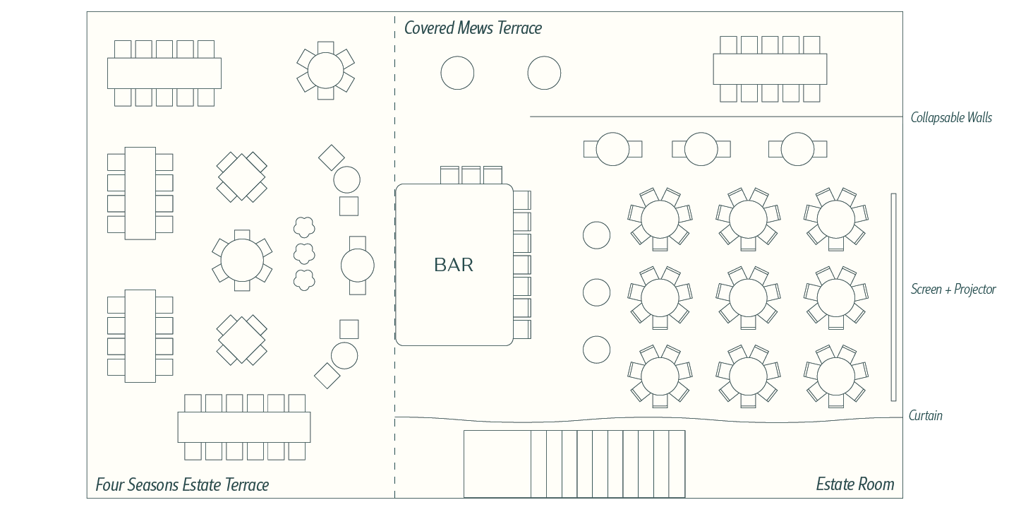 Private parties space floor plan