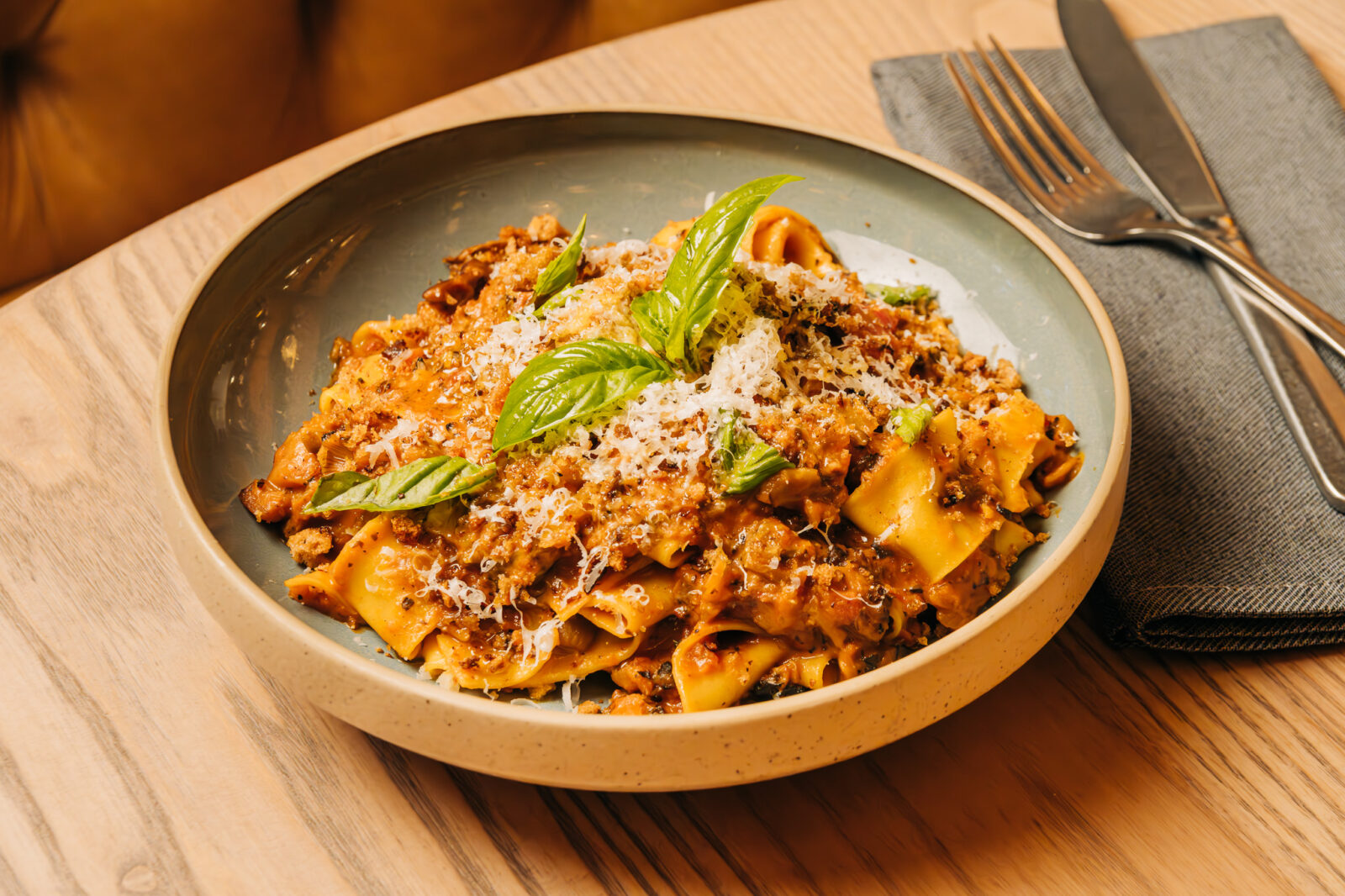 Mushroom and Eggplant Ragu available as a Chicago Marathon Pasta Special