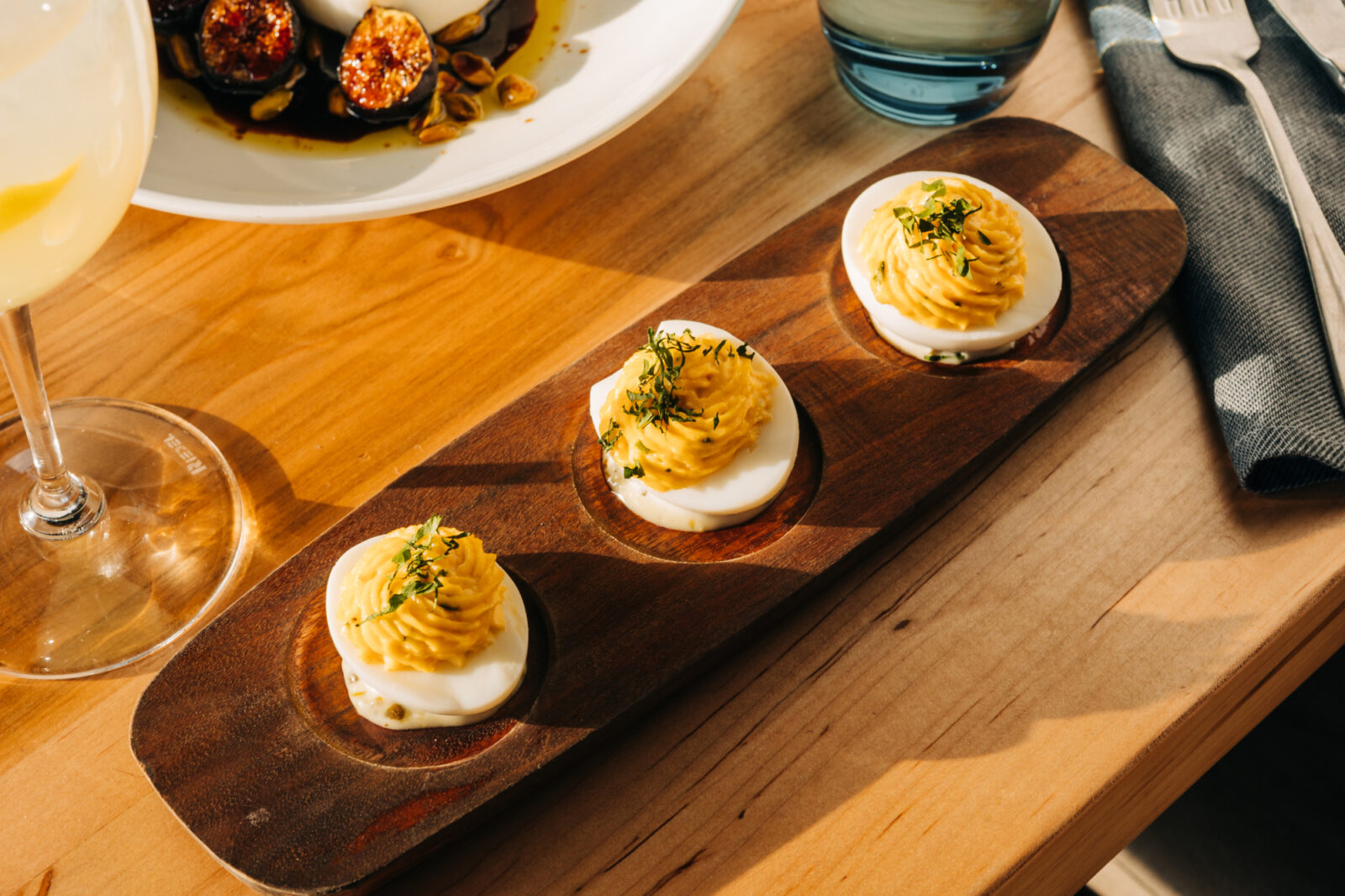 potato salad deviled eggs available on memorial day at The Oakville Grill & Cellar