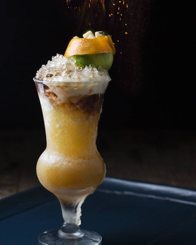 The name of this cocktail is based on the eruption of the volcanic island Krakatoa, Indonesia which began on August 26th, 1883 killing thousands of people in one of the worst diasasters of modern time. Let's honor all of those people by making this drink! 