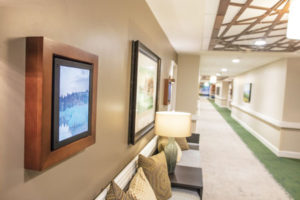 A photo of the hallways in the memory care suite of The Ridge Senior Living