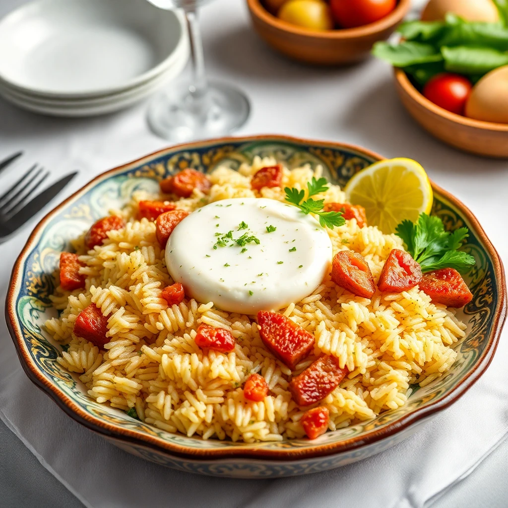 Tuzlu Yumurta Sarısı ve Dana Kıymalı Pilav