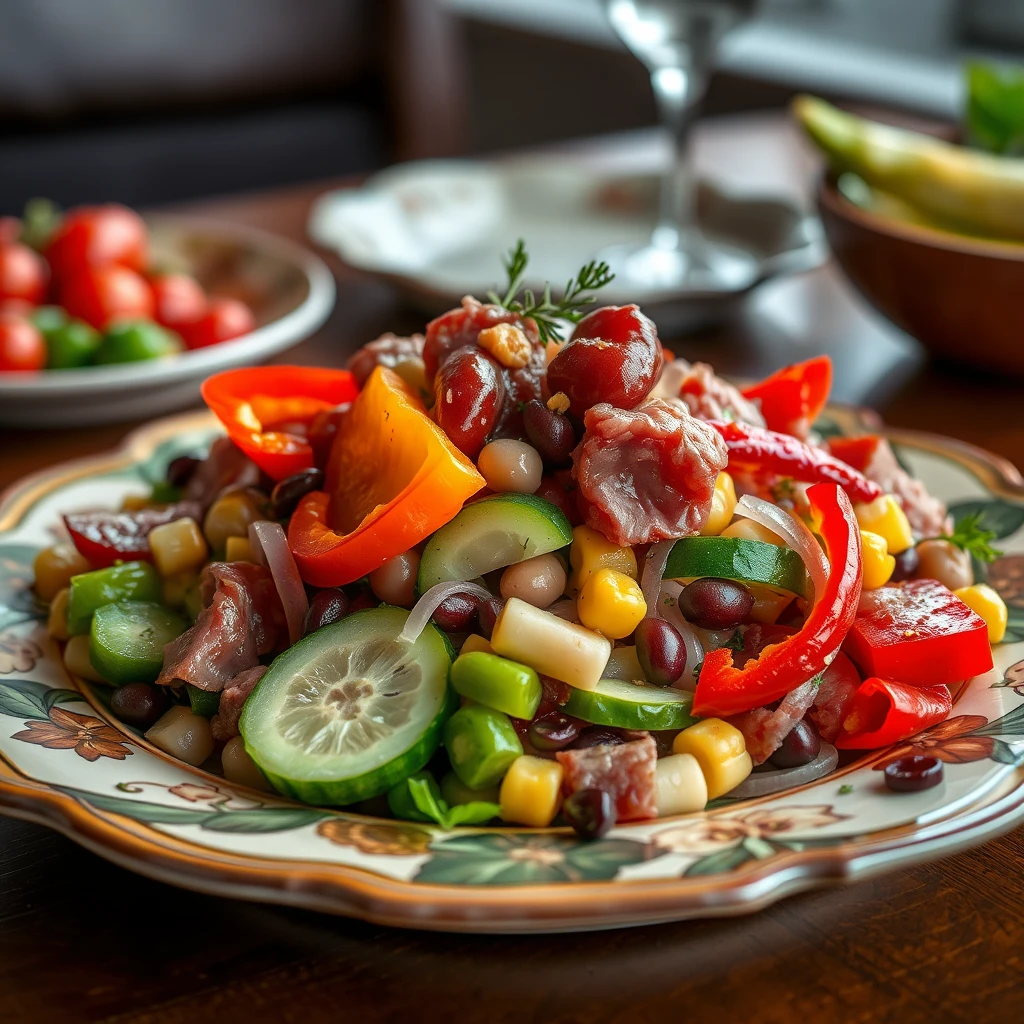 Kapya Biber ve Pastırmalı Meksika Fasulyesi Salatası