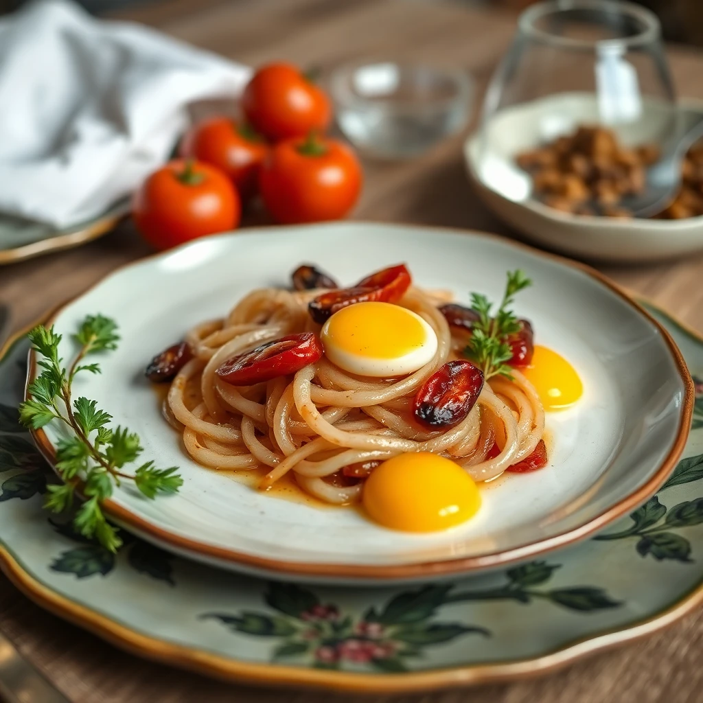 Kuru Domates ve Tuzlu Yumurta Sarısı ile Aromatik Soğan Sote
