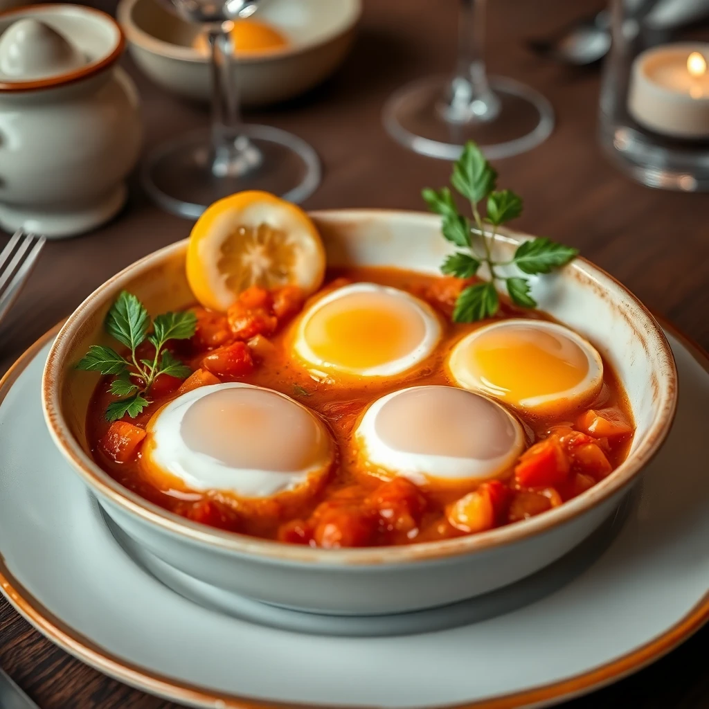 Aromatik Domates ve Biber Soslu Yumurta