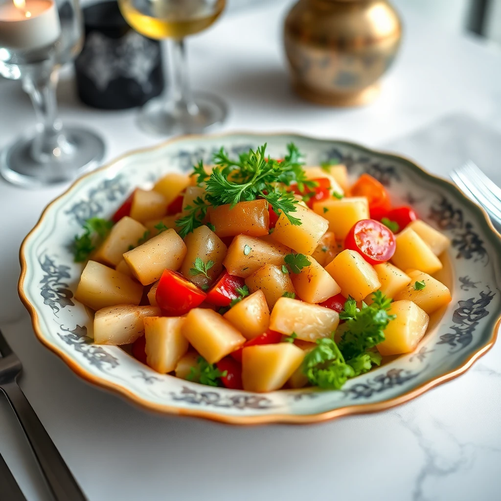 Domatesli ve Salatalıklı Patates Salatası