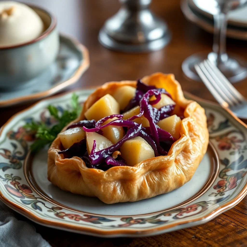 Mor Lahana ve Yeşil Elmalı Lezzetli Börek