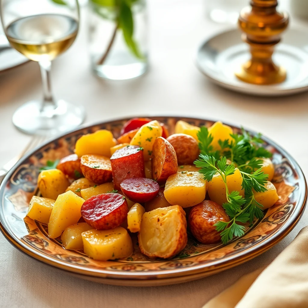 Kremalı Mantar ve Patates Yemeği