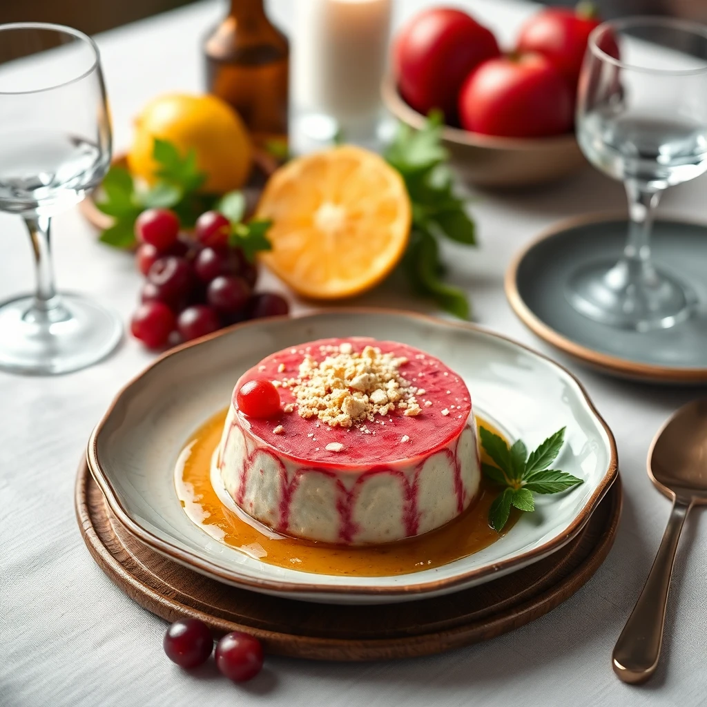 Vanilya ve Sumak Soslu Yeşil Elma Tatlısı