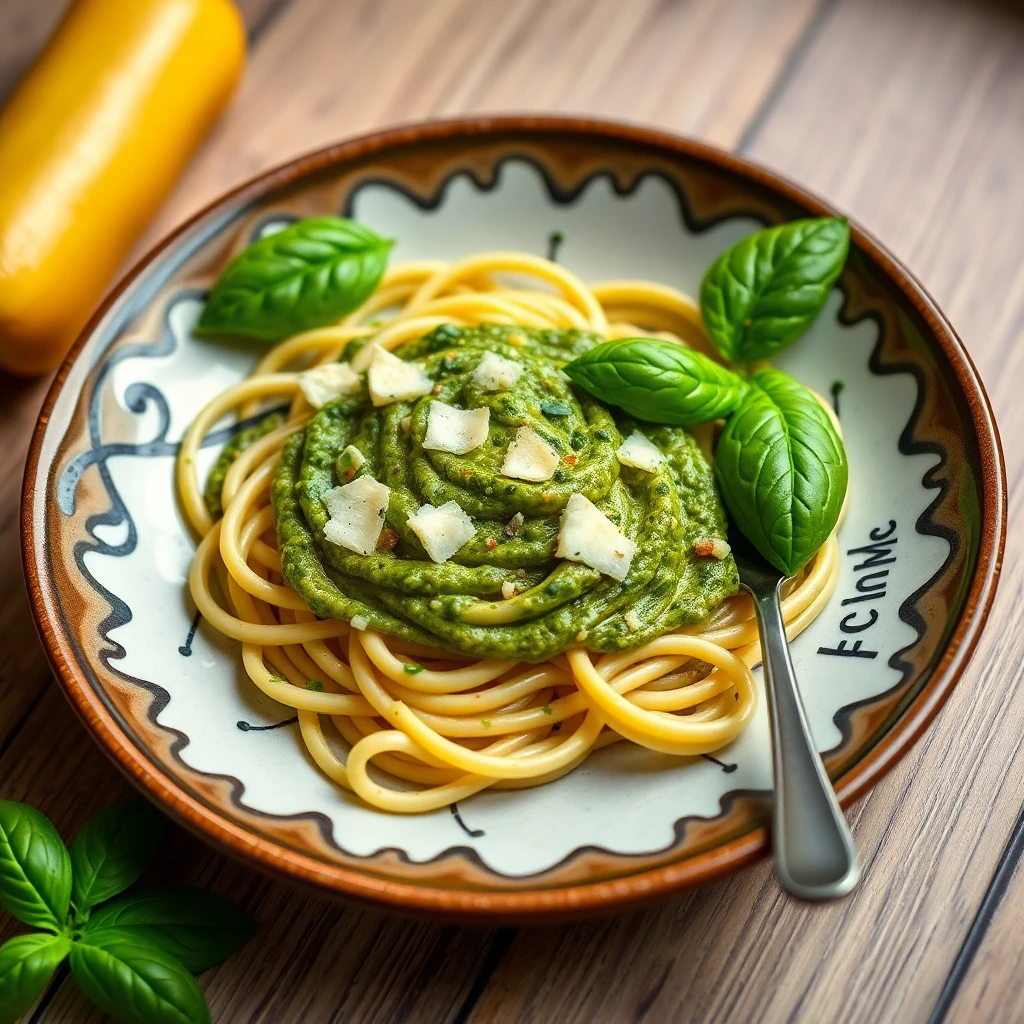 Pesto Soslu Küçük Makarna