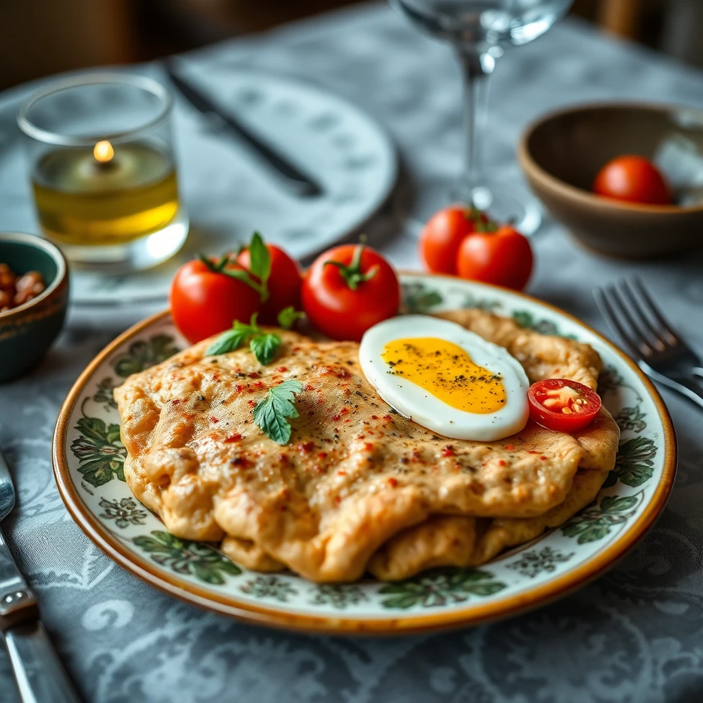 Domates Soslu Yumurtalı Ekmek