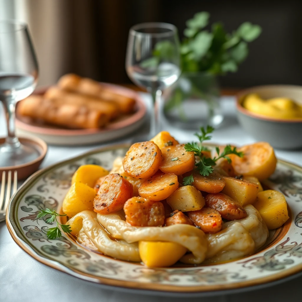 Tavuklu Patatesli Yumurta