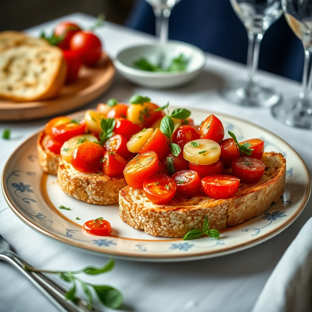 Patatesli Domatesli Bruschetta
