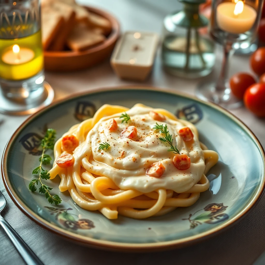 Parmesan ve Yoğurtlu Krema Soslu Makarna