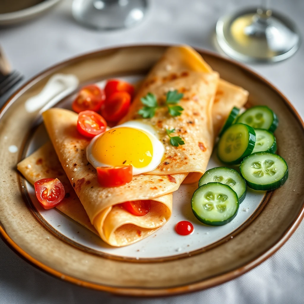 Domatesli ve Yumurtalı Krep