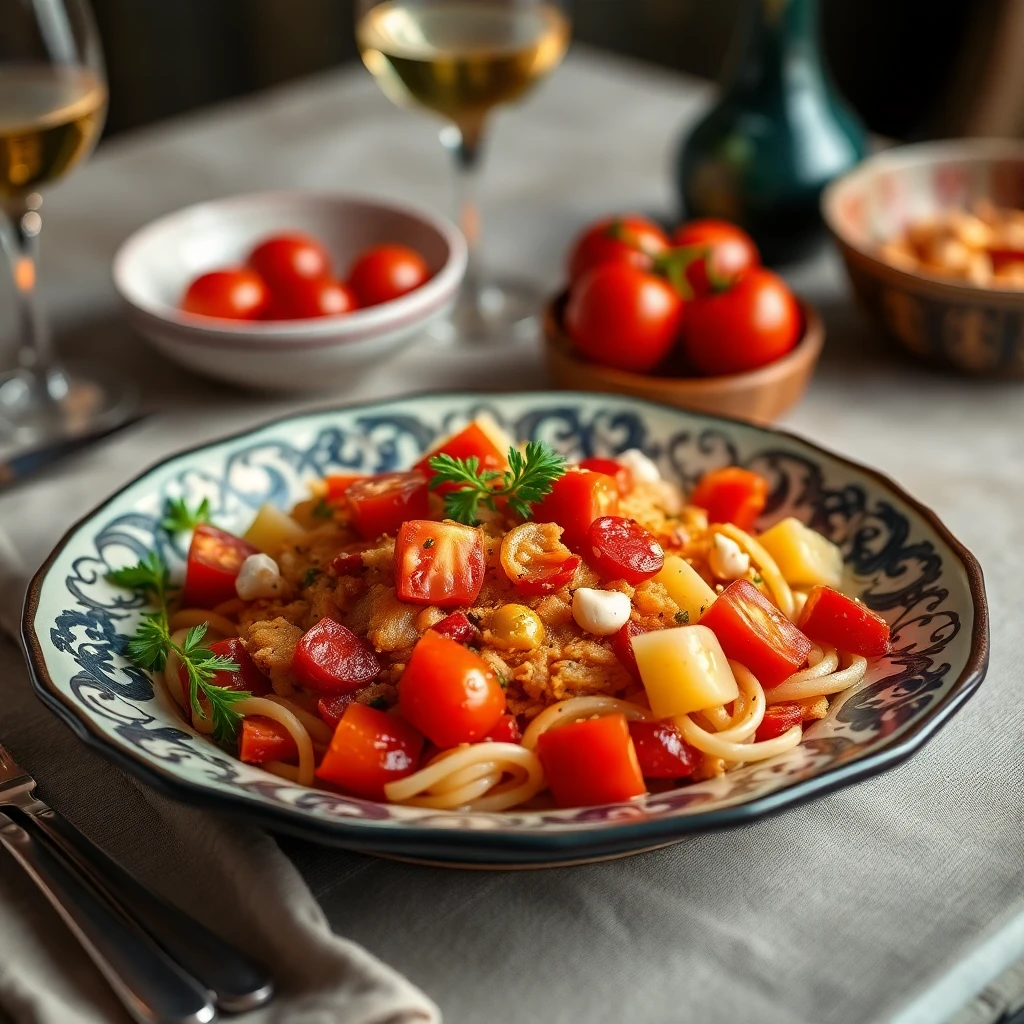 Köz Biberli Soğuk Makarna Salatası
