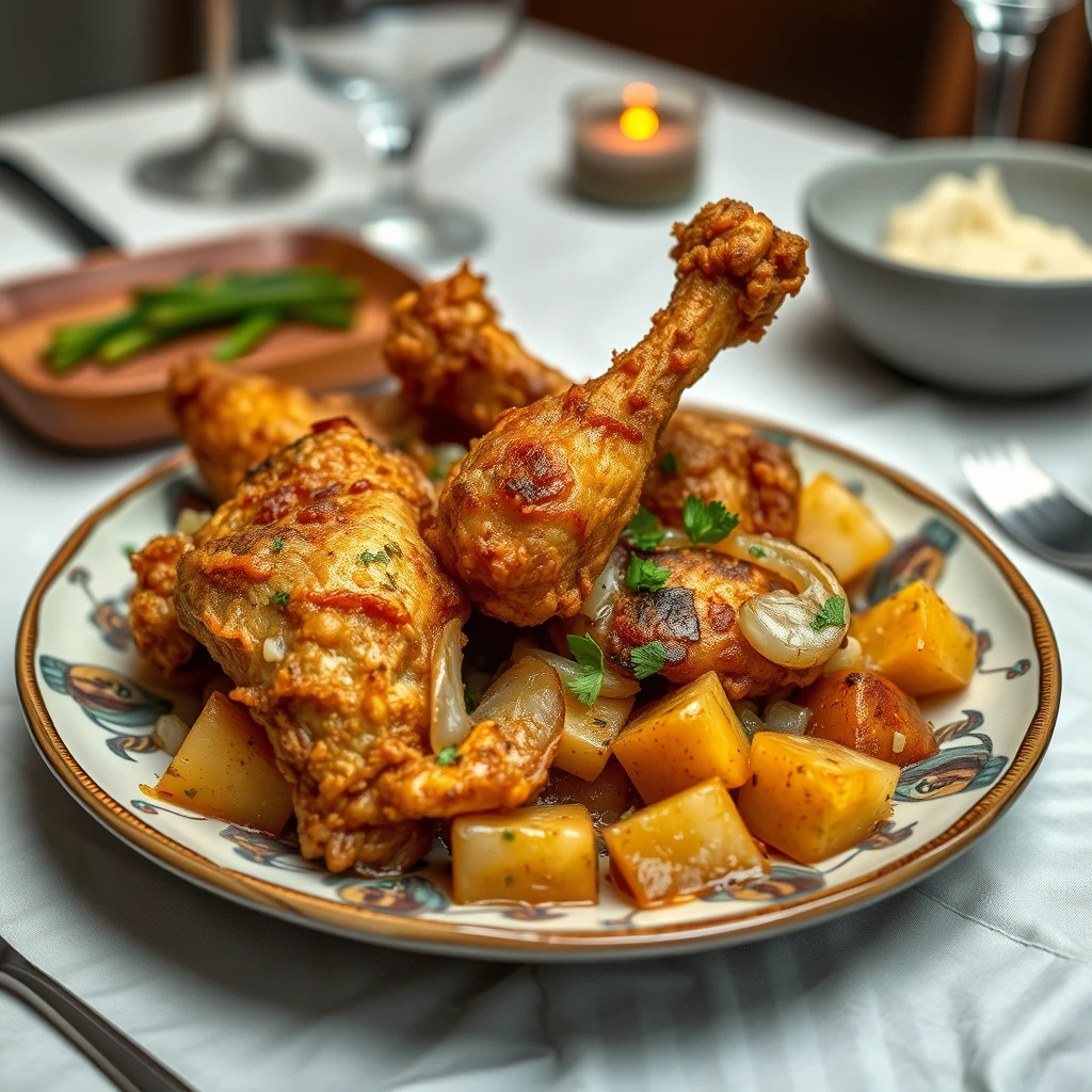 Airfryer'da Tavuklu Patates ve Soğan