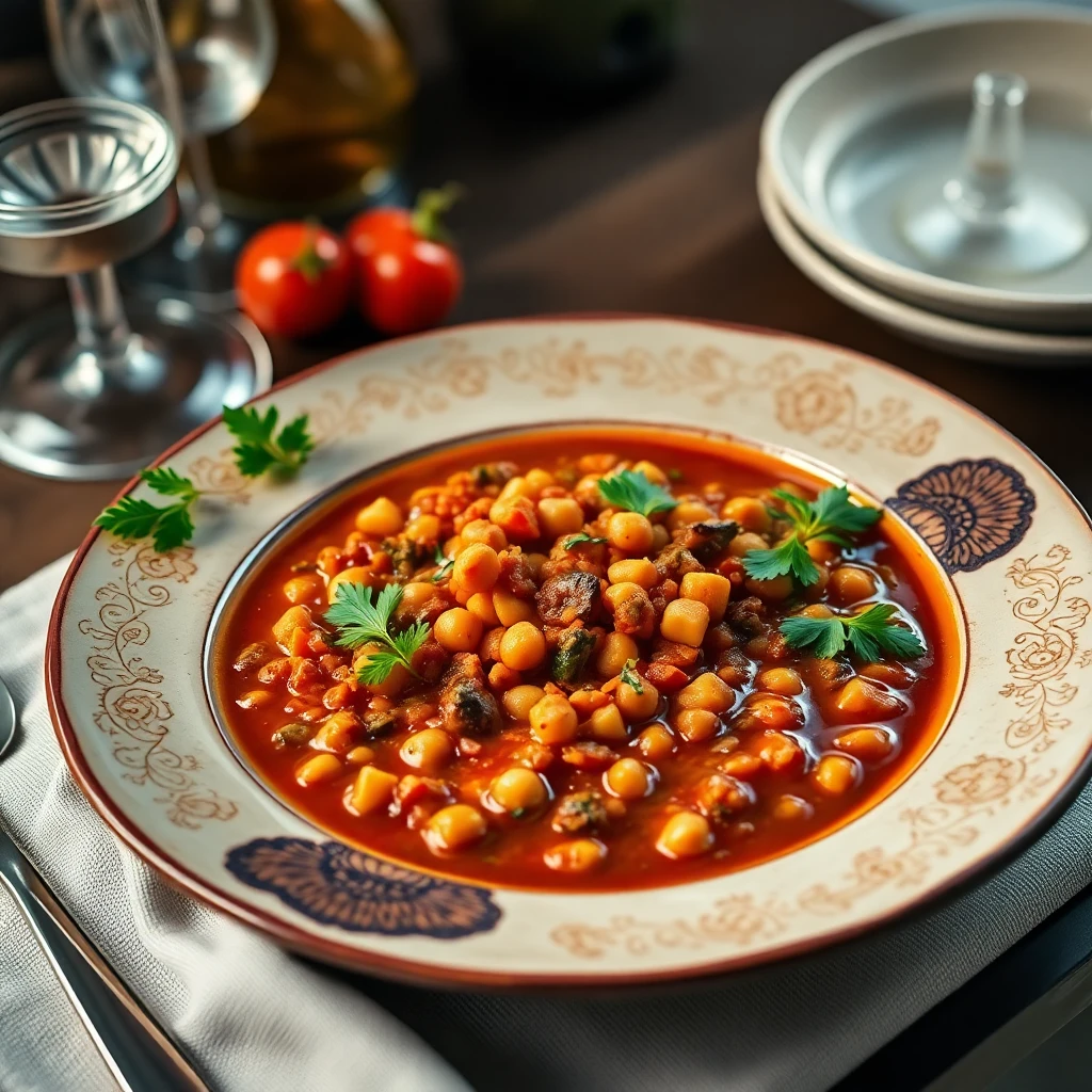 Baharatlı Kırmızı Mercimek ve Nohut Çorbası