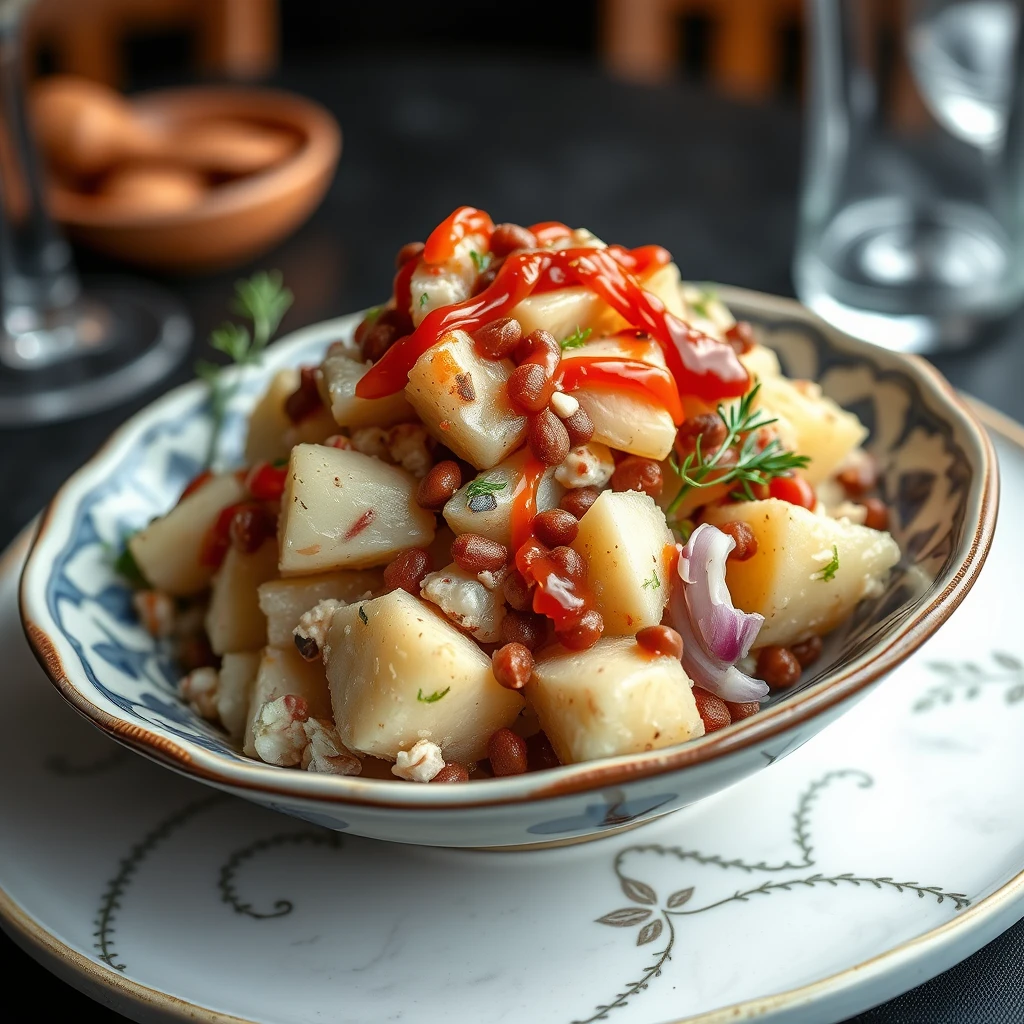 Sumaklı Mercimekli Patates Salatası