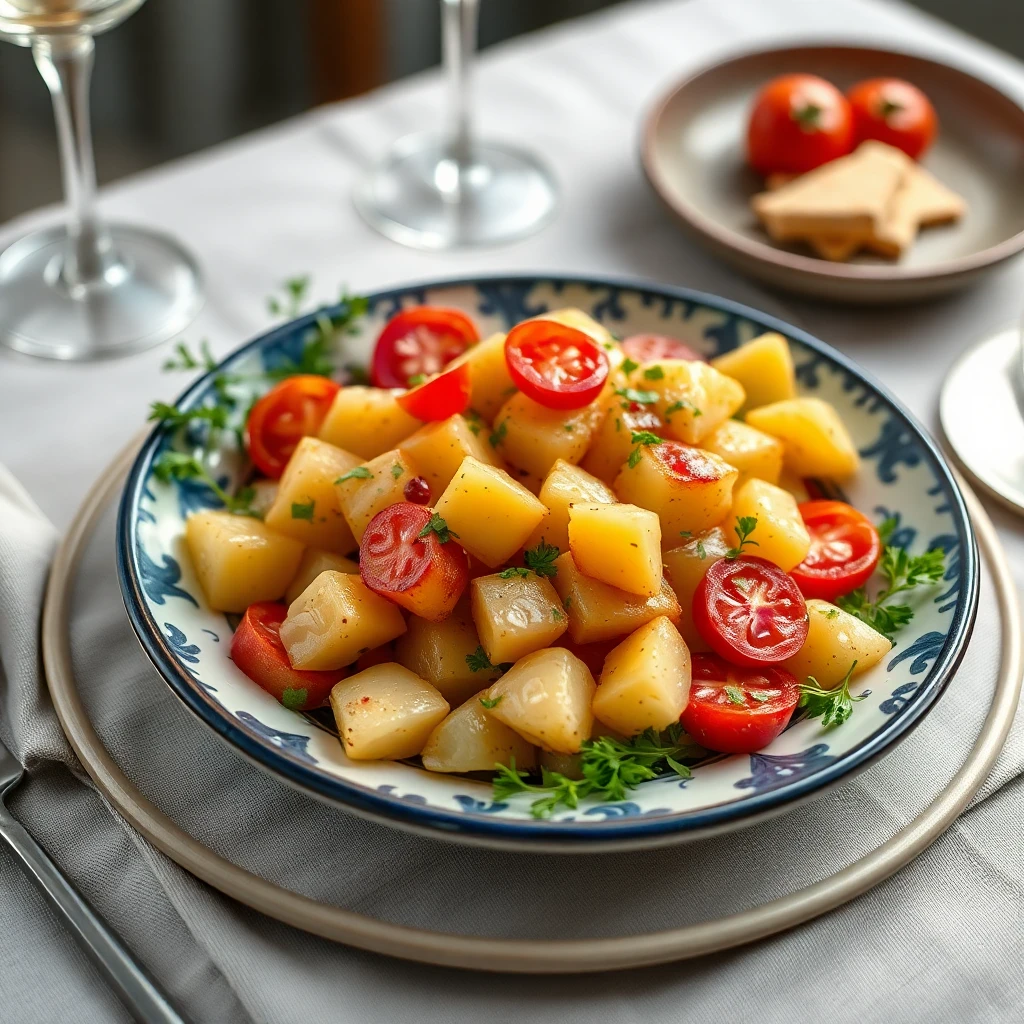 Renkli Sebzeli Patates Salatası