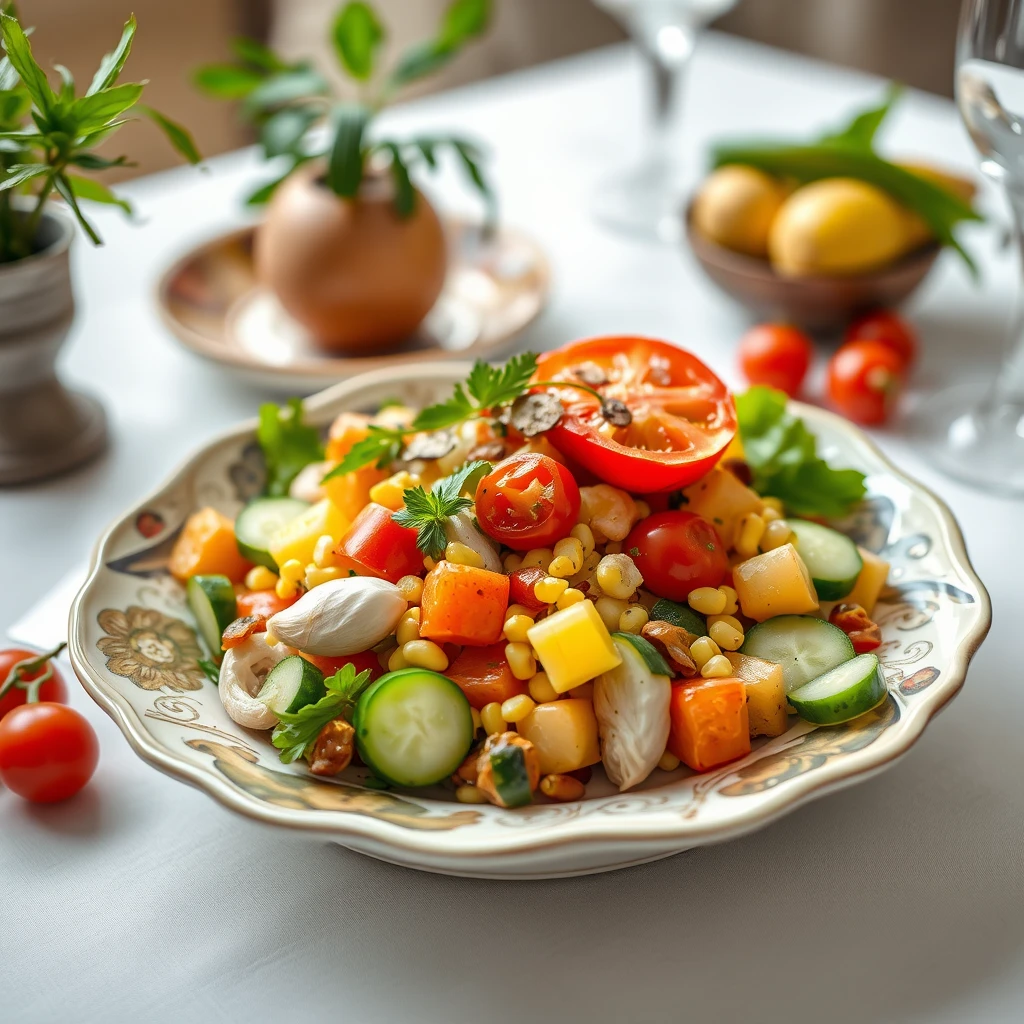 Renkli Sebzeli Salata