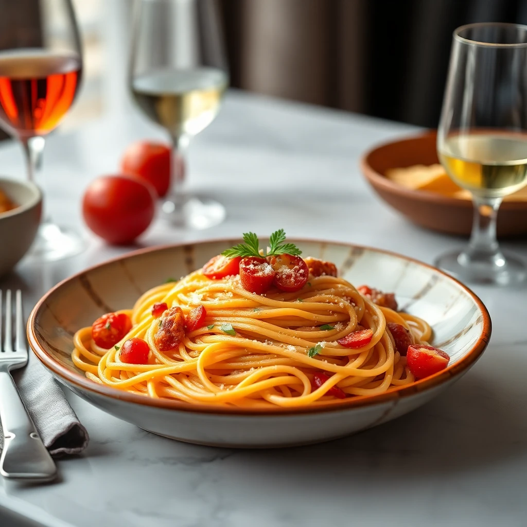 Kremalı Yumurta Soslu Spagetti