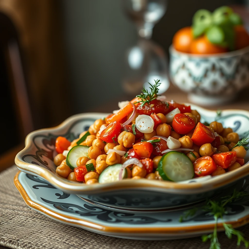 Baharatlı Nohutlu Sebze Salatası