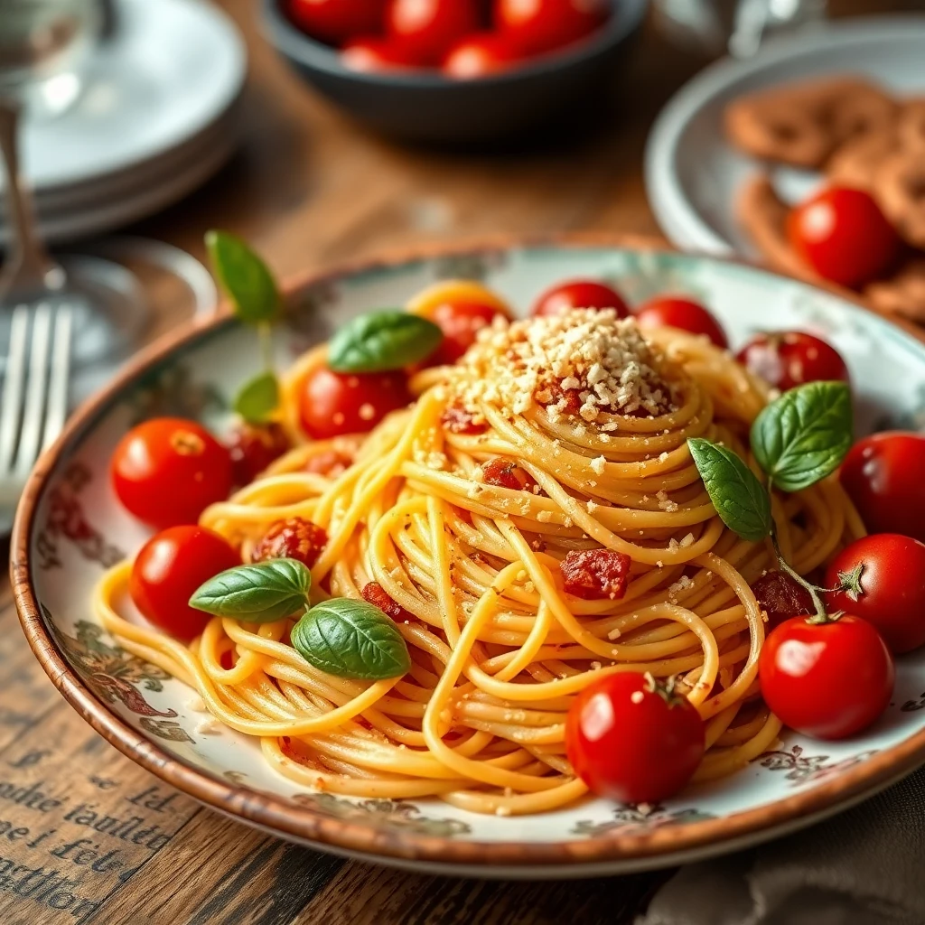 Domatesli & Kremalı Spagetti
