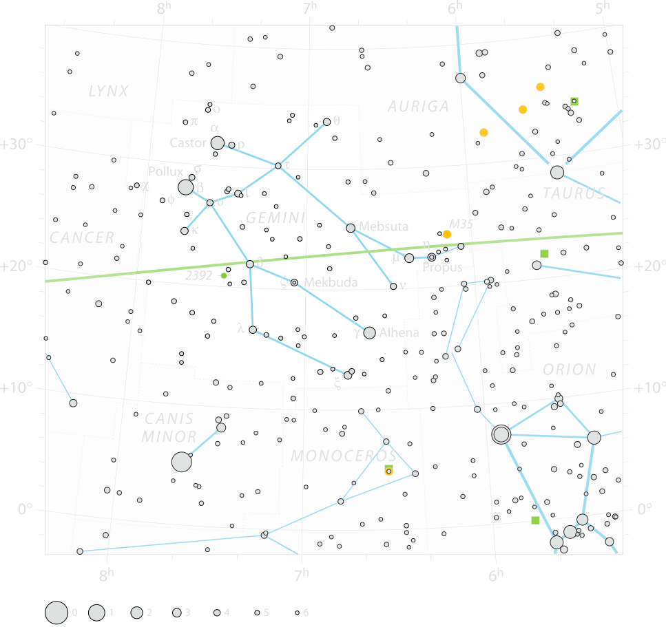 gemini constellation map