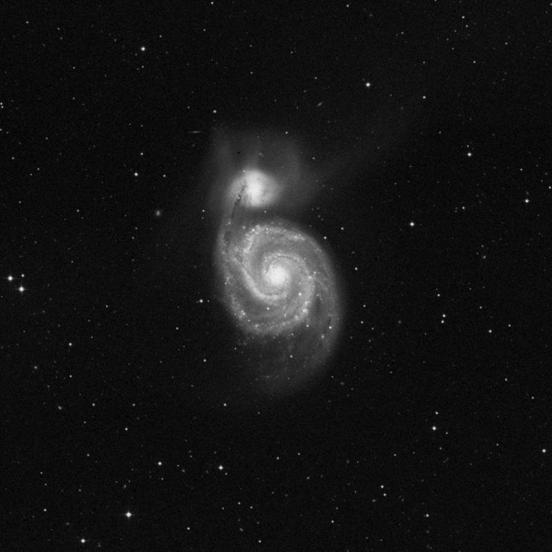 Image of Messier 51 (Whirlpool Galaxy) - Intermediate Spiral Galaxy in Canes Venatici star