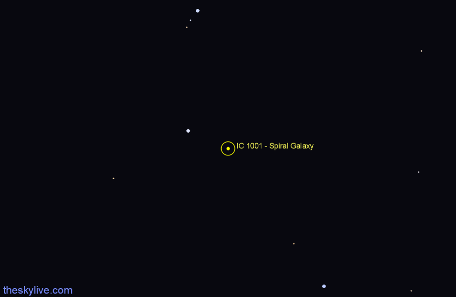 Finder chart IC 1001 - Spiral Galaxy in Virgo star