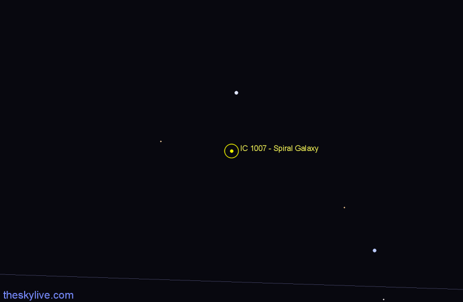 Finder chart IC 1007 - Spiral Galaxy in Virgo star