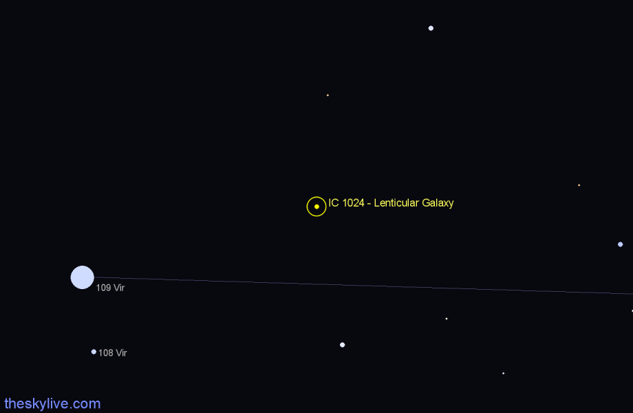 Finder chart IC 1024 - Lenticular Galaxy in Virgo star