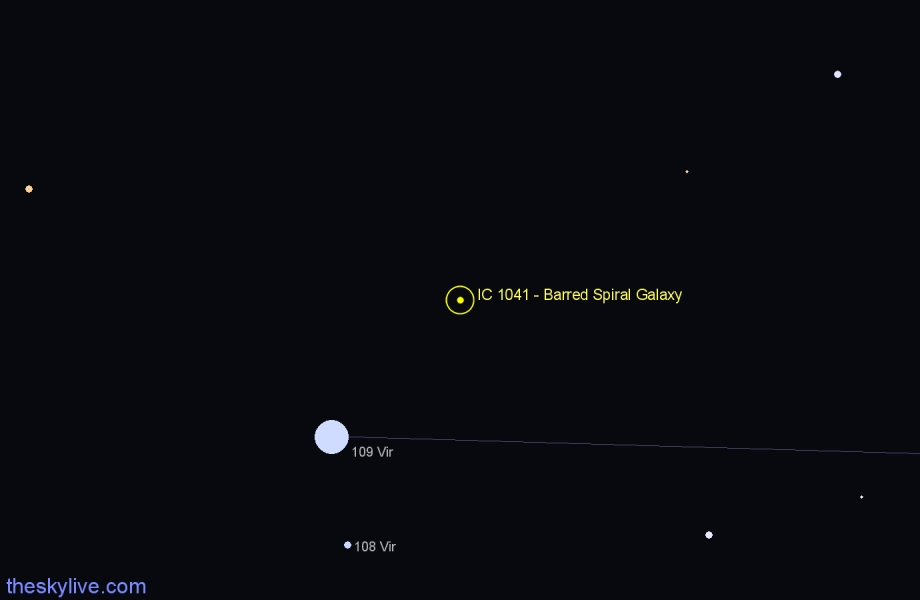 Finder chart IC 1041 - Barred Spiral Galaxy in Virgo star