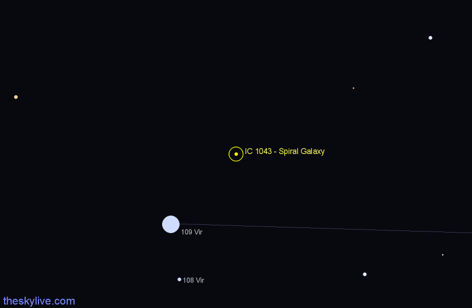 Finder chart IC 1043 - Spiral Galaxy in Virgo star