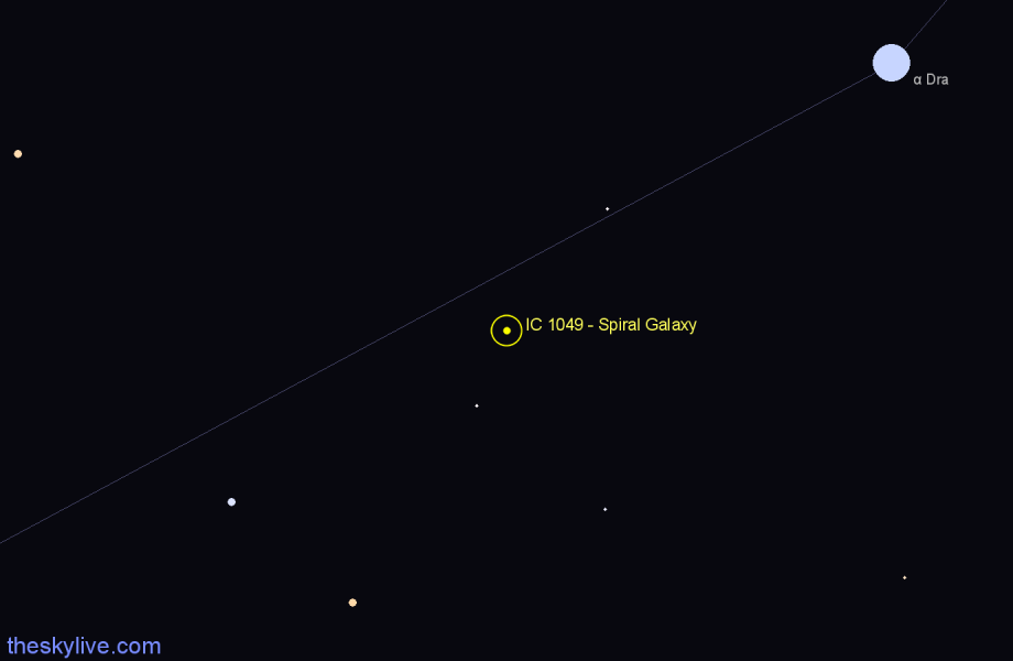 Finder chart IC 1049 - Spiral Galaxy in Draco star