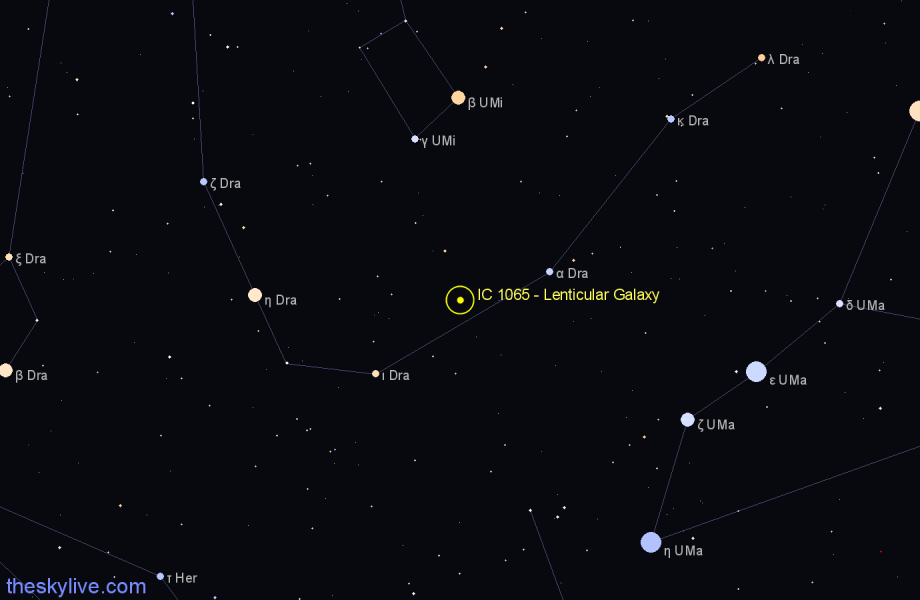 Finder chart IC 1065 - Lenticular Galaxy in Draco star