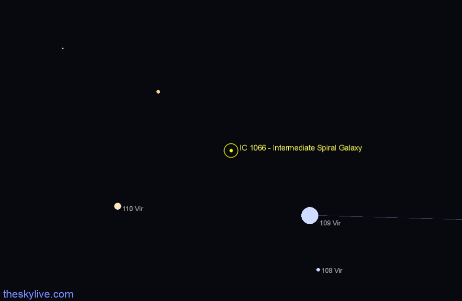 Finder chart IC 1066 - Intermediate Spiral Galaxy in Virgo star