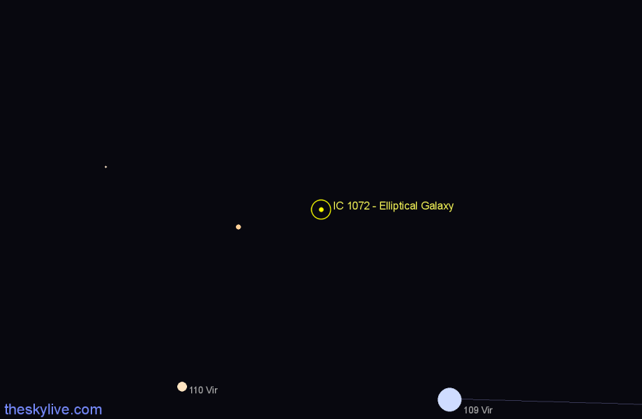 Finder chart IC 1072 - Elliptical Galaxy in Virgo star