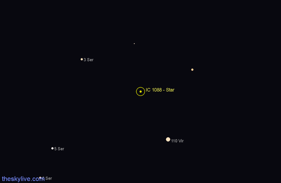 Finder chart IC 1088 - Star in Virgo star